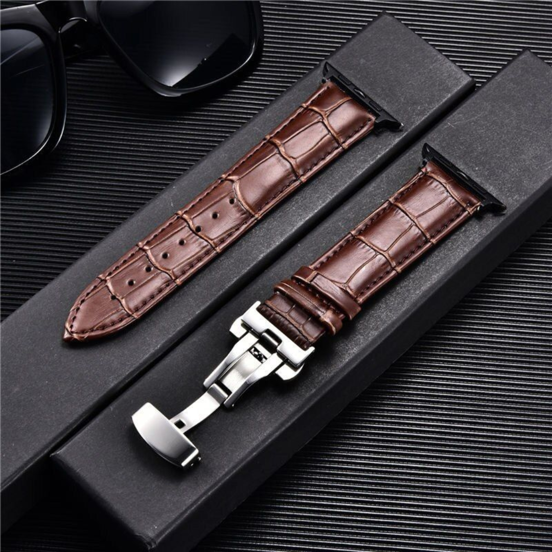 Butterfly Genuine Leather Strap for Apple Watch Series