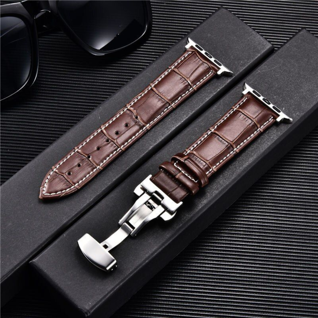 Butterfly Genuine Leather Strap for Apple Watch Series